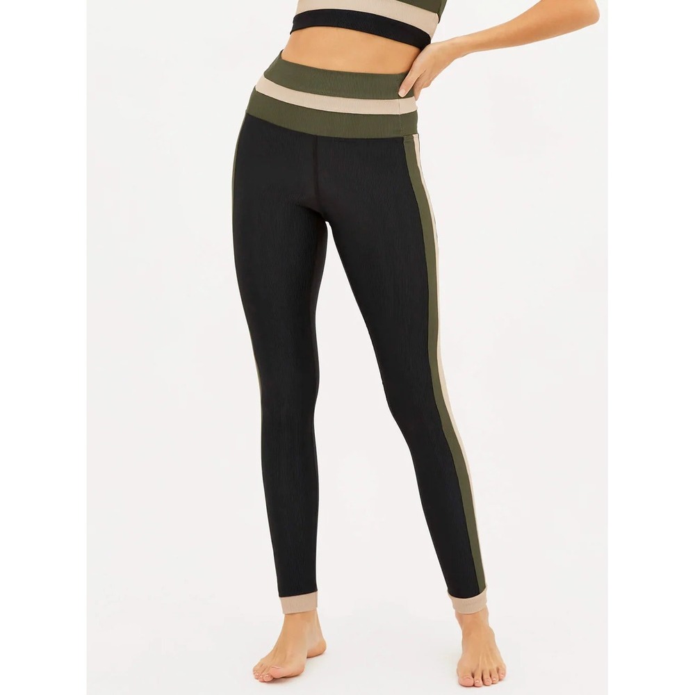 Beach Riot Womens Melinda Ribbed Leggings Modern‎ Color Block Athletic Size L